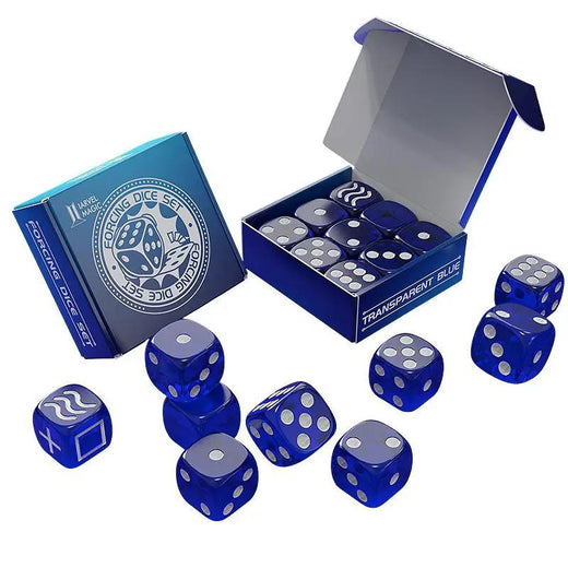 Forcing Dice Set by Iarvel Magic - Forcing plus Normal Dice - Transparent Blue by Difatta