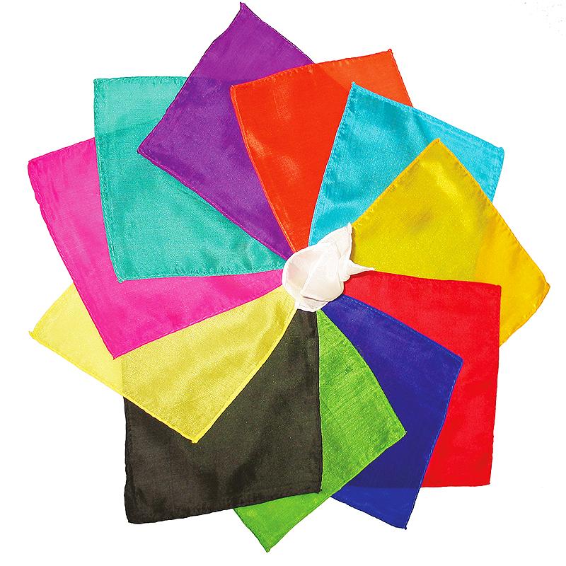 Silk Squares - 15 cm (6 inches) - Set of 12 Silks - Assorted dozen