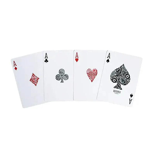 Original 3rd Edition Butterfly Playing Cards with video tutorials - Red (marked) by Difatta