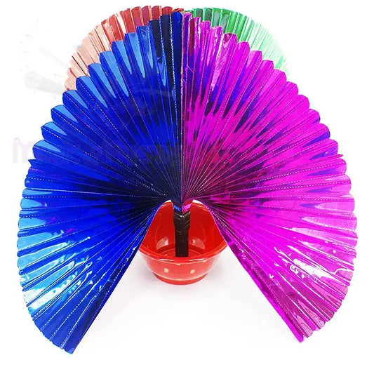 Bunte magische Faltblume aus Folie in rotem Blumentopf, Zaubertrick Requisit