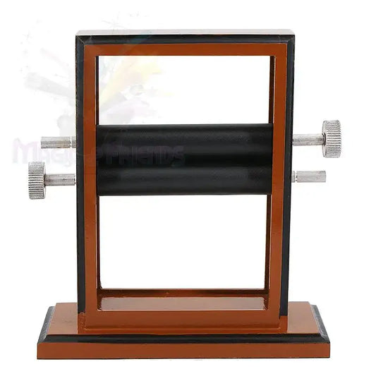 Zaubertrick Geldmaschine mit braunem Rahmen und schwarzen Walzen, magisches Requisit