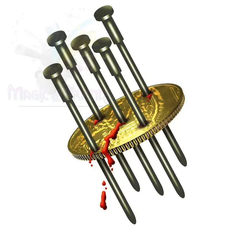 Nails Thru Coin - With 5 Nails by Difatta
