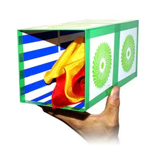 Zauberwürfel Trickbox mit bunten Tüchern, Zaubertrick für Kinder und Erwachsene bei DeinZaubershop.com