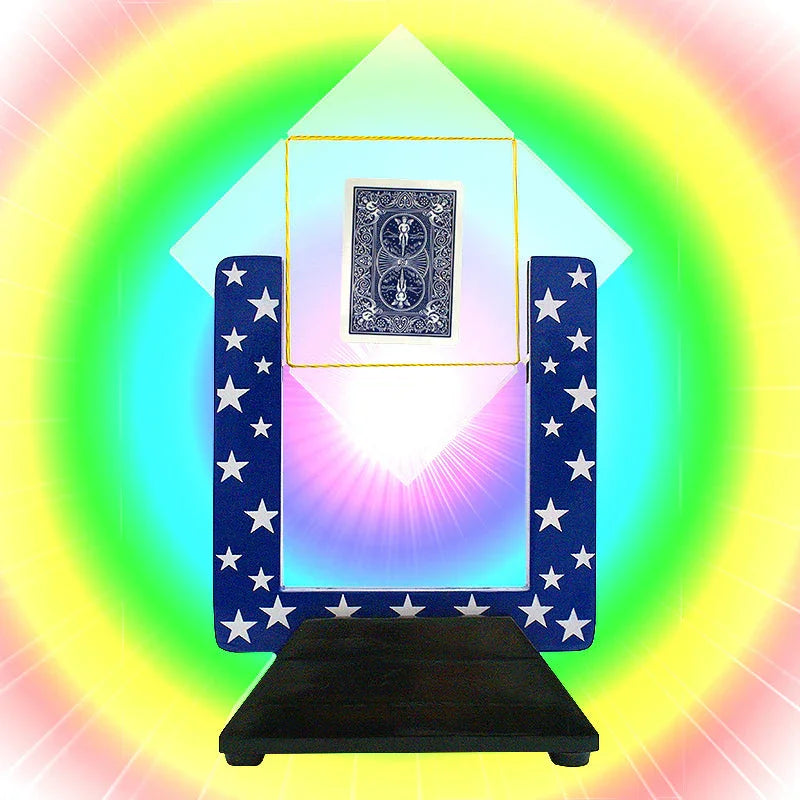 Zaubertrick-Requisit mit Spielkarte, buntem Licht, blauer Sternrahmen, DeinZaubershop.com