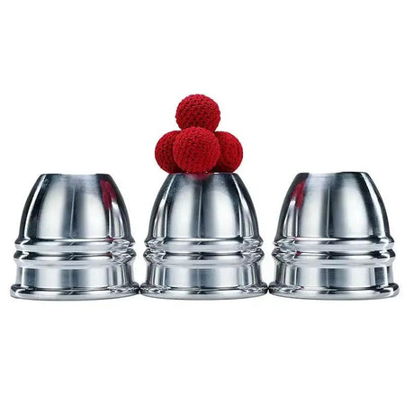 Aluminum Alloy Cups and Balls Set by TCC Magic by Difatta