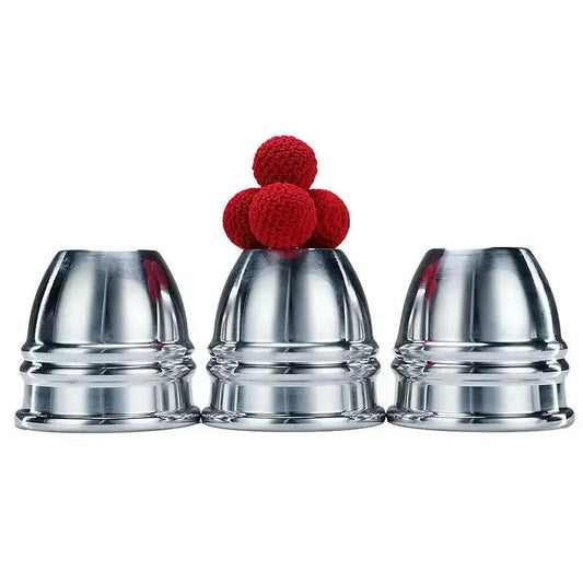 Aluminum Alloy Cups and Balls Set by TCC Magic by Difatta