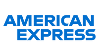 American Express Logo in blauer Schrift, Zahlungsmittel Symbol für Online-Shop