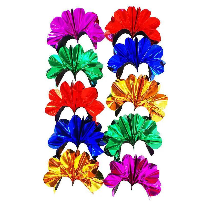 Bare Hand Flower Production - 10 Multicolored Mylar Flowers by Difatta