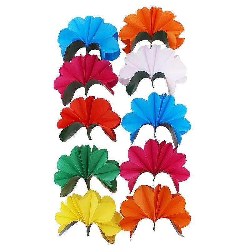 Bare Hand Flower Production - 10 Multicolored Paper Flowers by Difatta