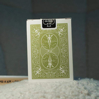 Grüne Bicycle Pokerkarten Schachtel, Rückseite mit klassischem Muster