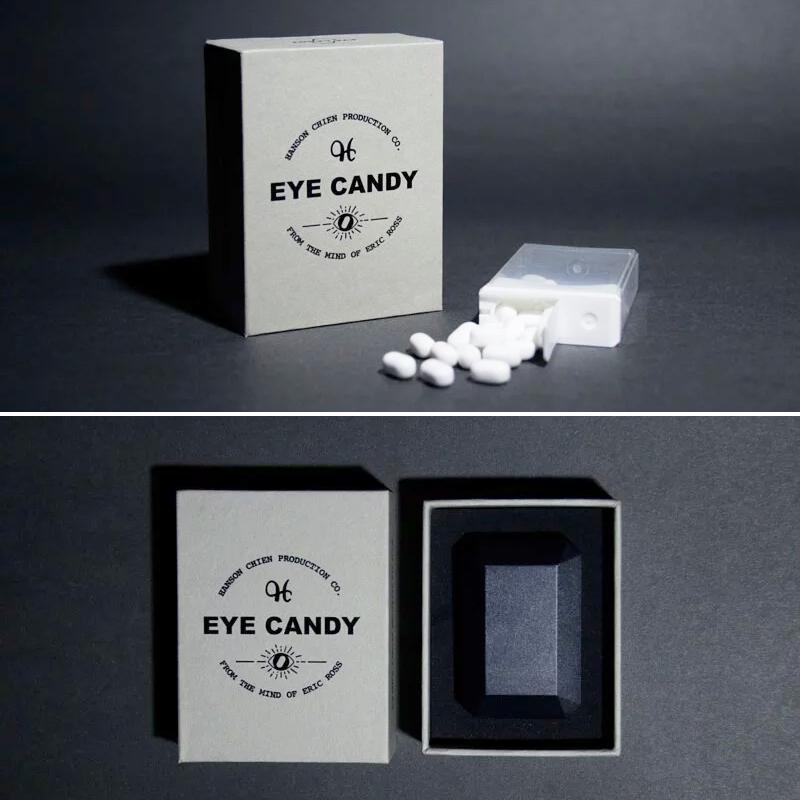 Zaubertrick Eye Candy mit Schachtel und weißen Zaubertrick-Pillen, modernes Zauberzubehör
