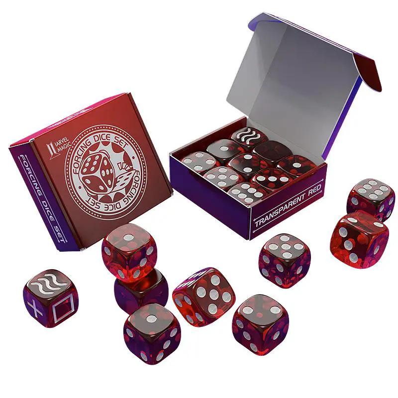 Forcing Dice Set by Iarvel Magic - Forcing plus Normal Dice - Transparent Red by Difatta
