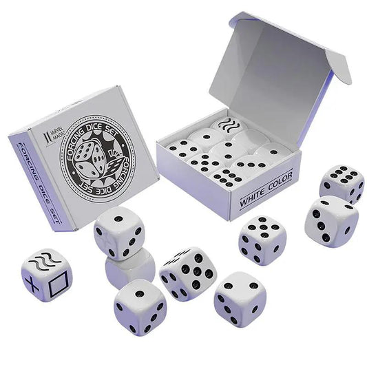 Forcing Dice Set by Bluether Magic - Forcing plus Normal Dice - White by Difatta