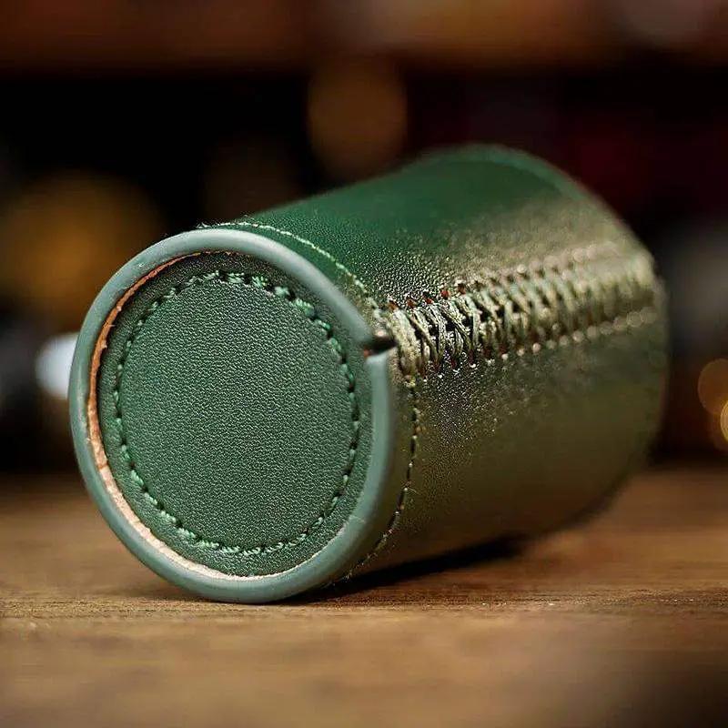 Leather Chop Cup by TCC (Deep Forest Green) by Difatta