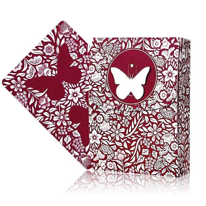 Original 3rd Edition Butterfly Playing Cards with video tutorials - Red (marked) by Difatta