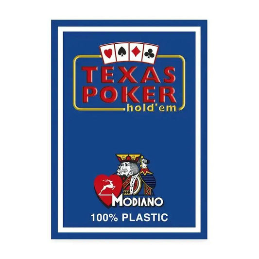 Modiano playing cards - Texas Poker 2 Jumbo index Blue by Difatta
