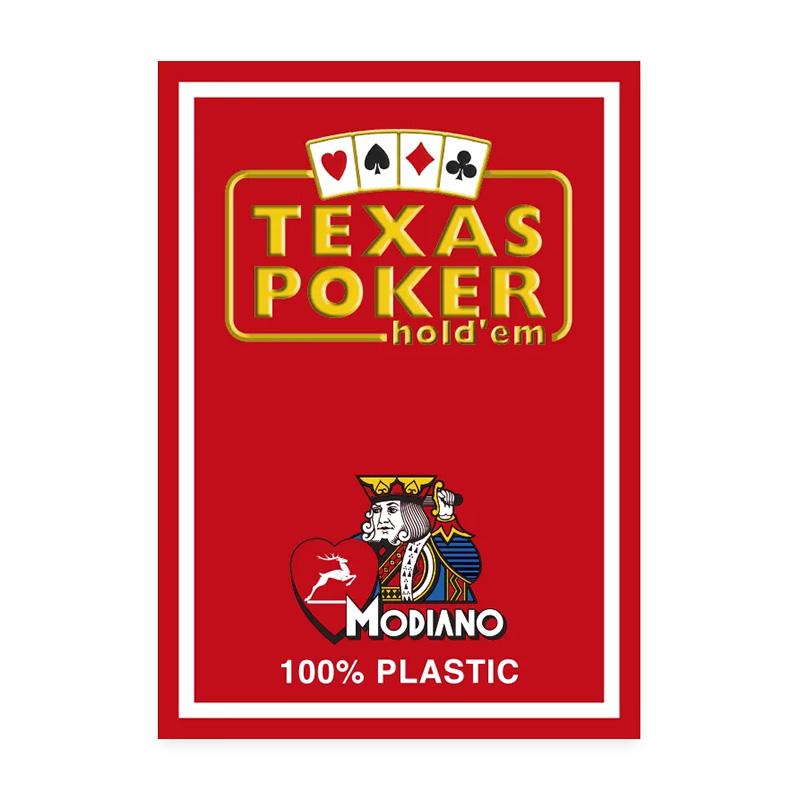 Modiano playing cards - Texas Poker 2 Jumbo index Red
