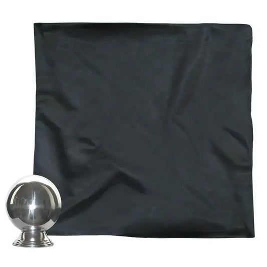 Zaubertrick mit schwebender silberner Kugel und schwarzem Tuch für Magievorführungen