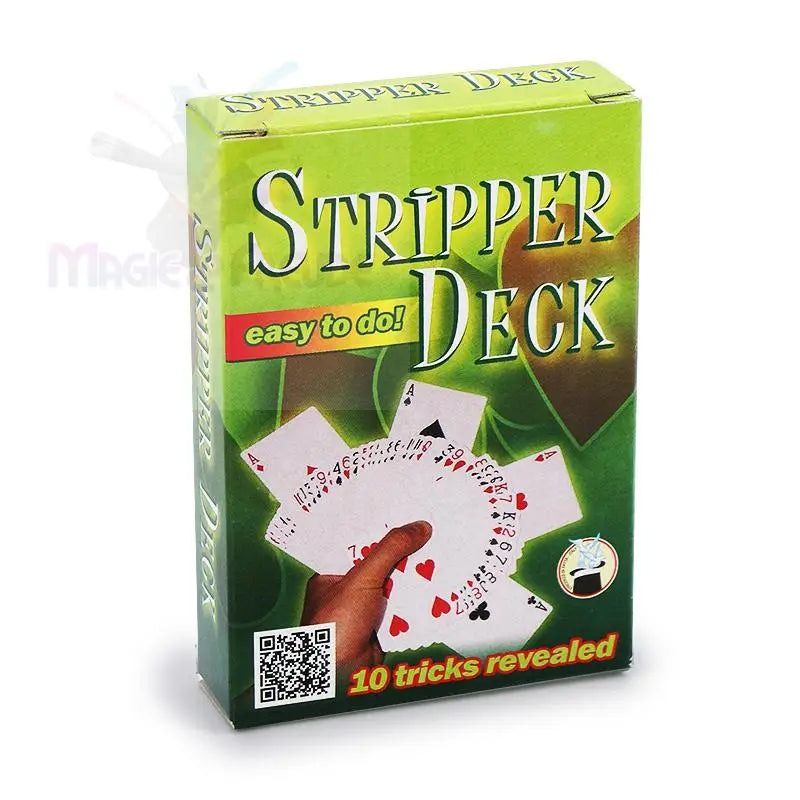 Eine grüne ’Stripper Deck’-Box für Zaubertricks.