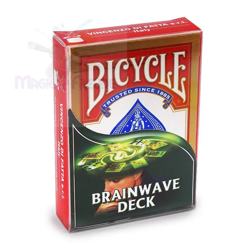 Ein rot-goldenes Kartenspiel ’Brainwave Deck’ Bicycle Spielkarten.