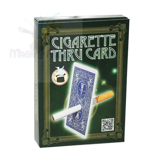 Ein Zaubertrickset, bei dem eine Zigarette durch eine Spielkarte geht.