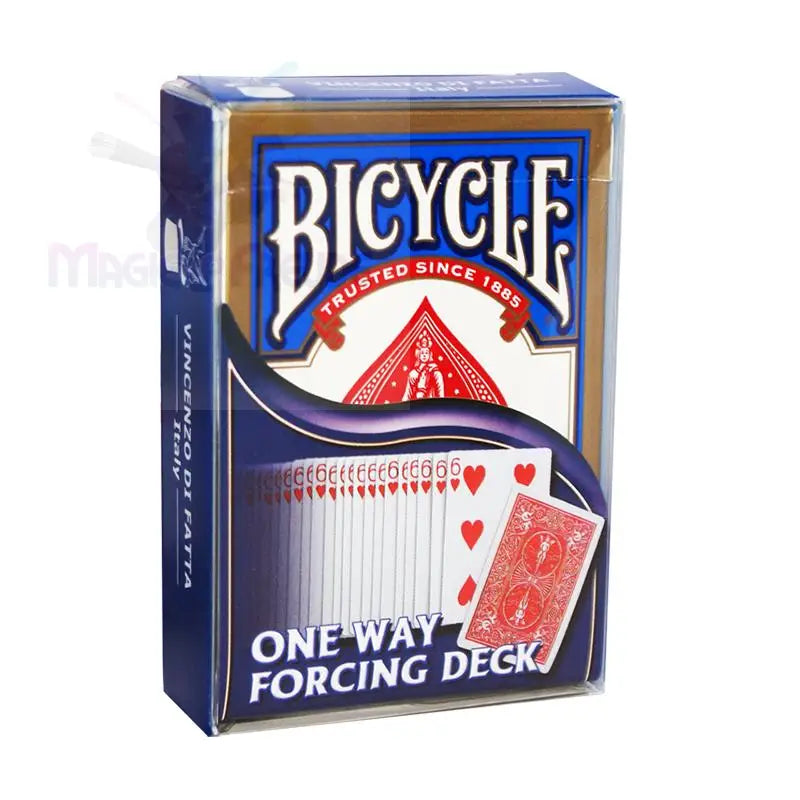Ein Kartenspiel der Marke Bicycle ’One Way Forcing Deck’ mit der Herz 6.