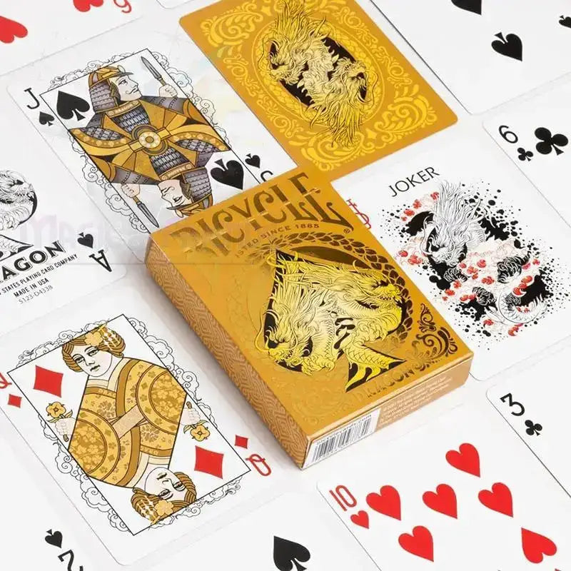 Bicycle - Gold Dragon Playing Cards by Difatta