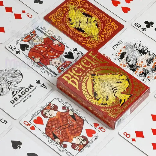 Bicycle - Red Dragon Playing Cards by Difatta