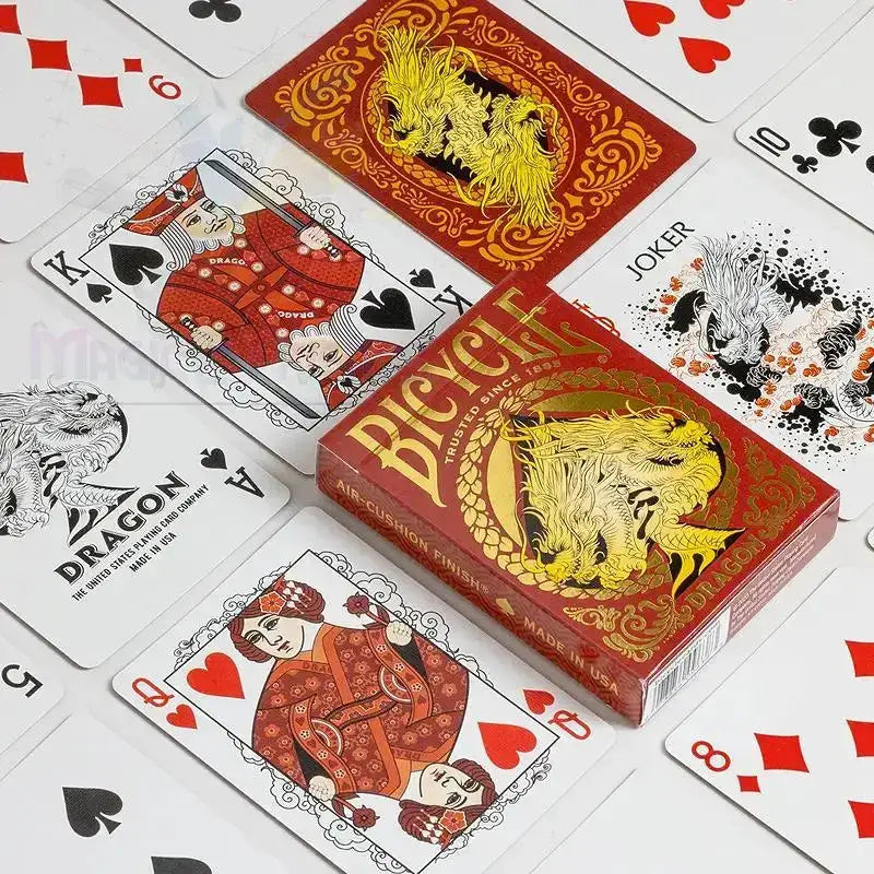 Bicycle - Red Dragon Playing Cards by Difatta