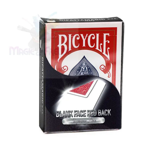 Ein Kartenspiel von Bicycle mit leeren Vorderseiten und roten Rückseiten, aus der Supreme Line.