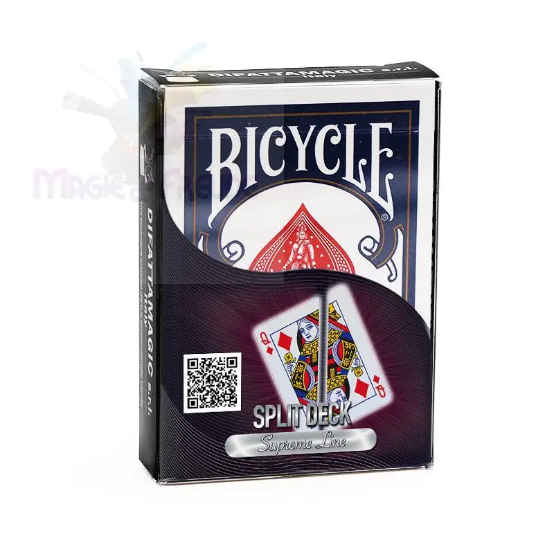 Ein Bicycle-Spielkartensatz mit einem ’Split Deck’-Gimmick.