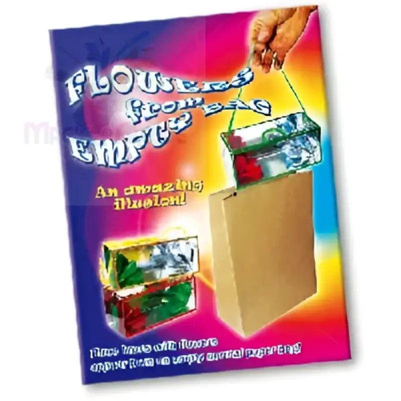 Zaubertrickset zur Herstellung von Blumen aus einer leeren Tüte.