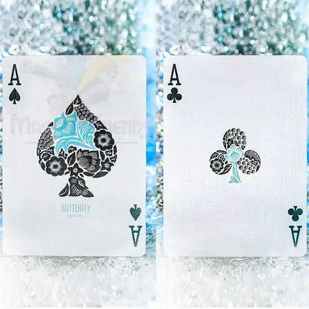 Butterfly Seasons Playing Cards - Winter (marked) by Difatta