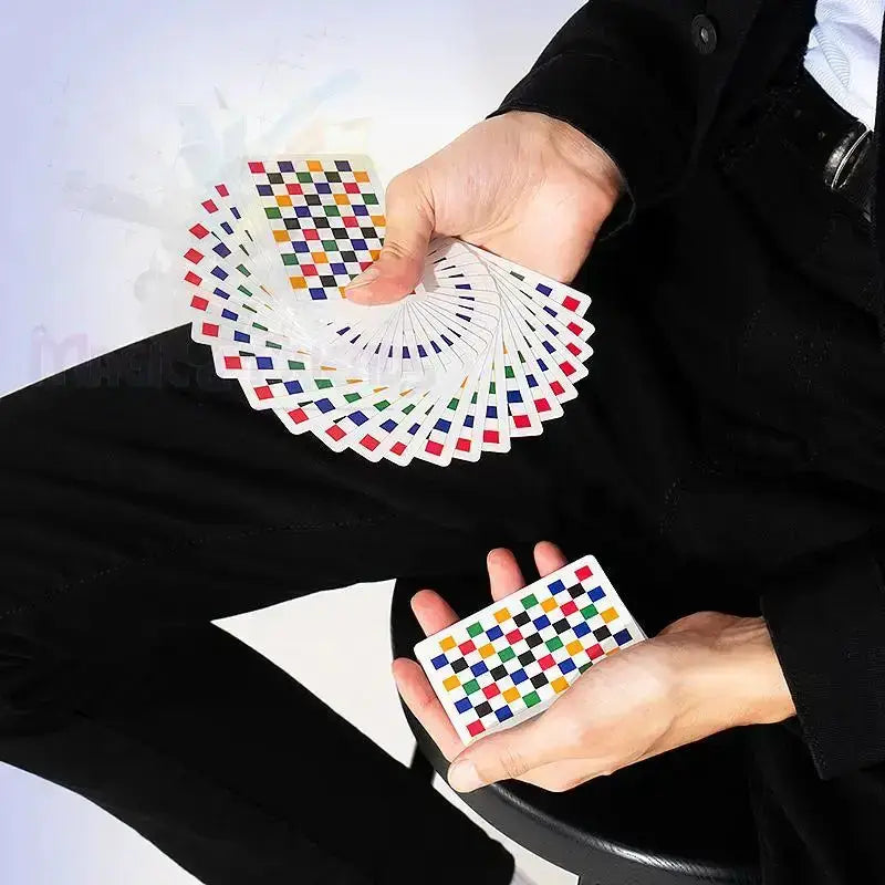 Checkerboard Playing Cards - Multicolor by Difatta