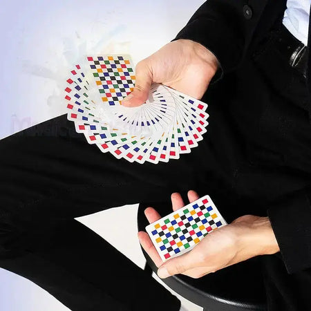 Checkerboard Playing Cards - Multicolor by Difatta