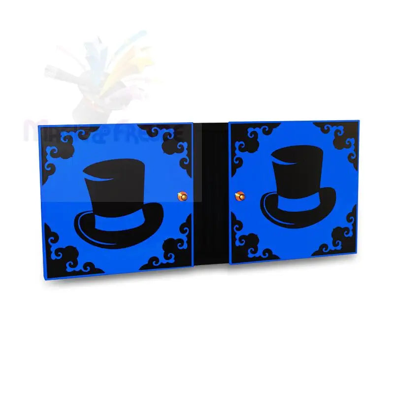 Ein blaues und schwarzes Zaubertrickrequisit mit Zylinderdesign.