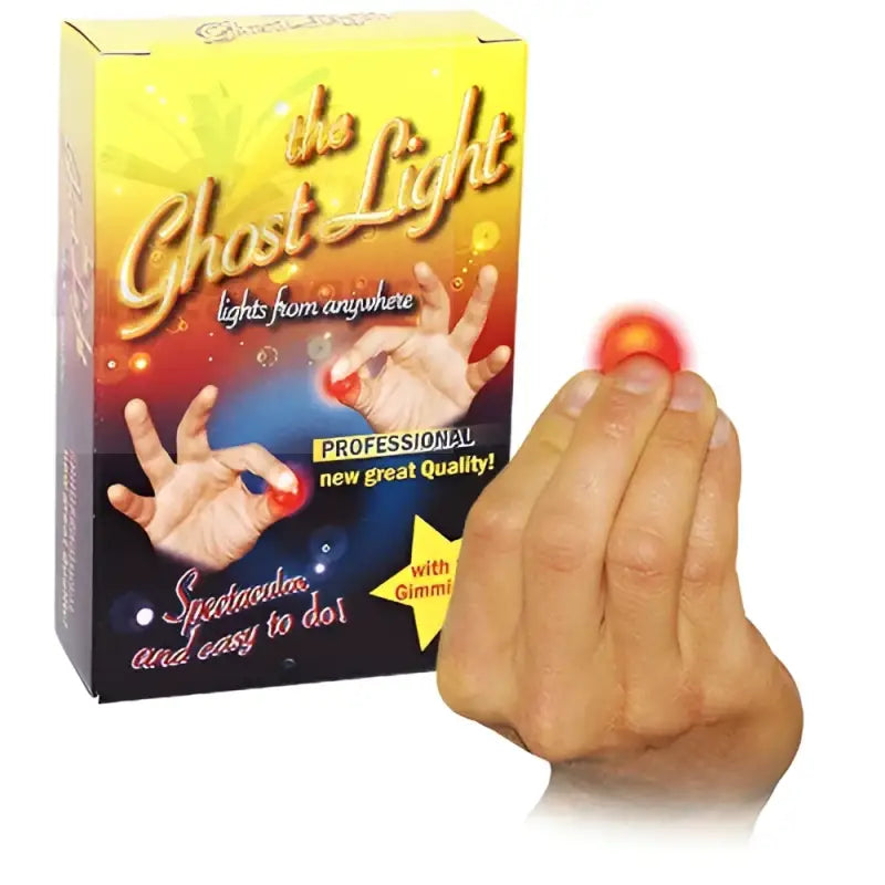 Ein Zaubertrick-Kit namens ’The Ghost Light’, das aus den Fingerspitzen ein leuchtend rotes Licht erzeugt.