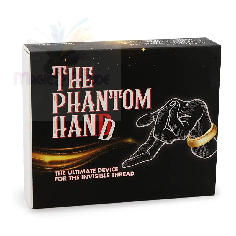 Ein Zaubertrickset namens ’Die Phantomhand’ zur Manipulation eines unsichtbaren Fadens.