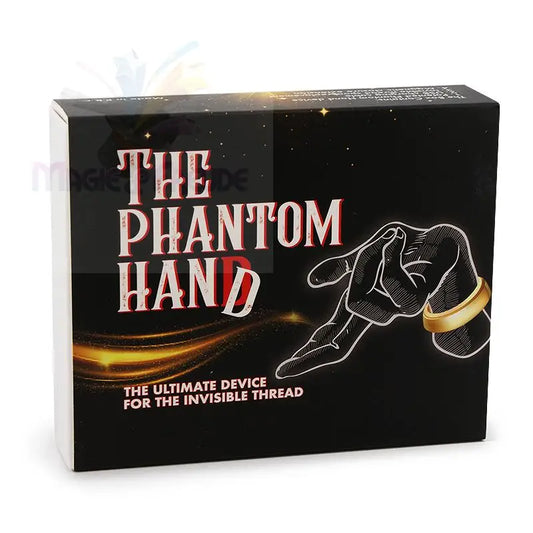 Ein Zaubertrickset namens ’Die Phantomhand’ zur Manipulation eines unsichtbaren Fadens.