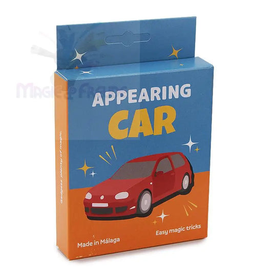 Ein rotes Auto-Zaubertrick-Set.