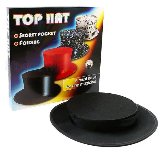 Folding Top Hat with Secret Pocket - Black by Difatta