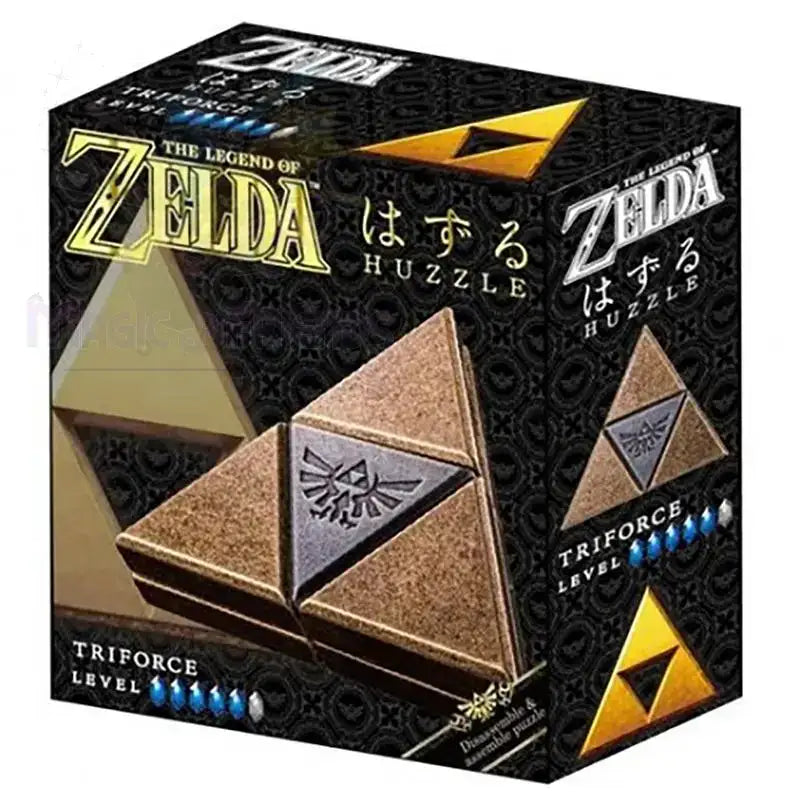 Huzzle Cast Zelda Triforce Puzzle Level 5 in schwarzer Verpackung mit goldener Triforce-Form