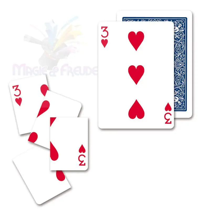 Ein Spielkartenset mit Herzpunkten.