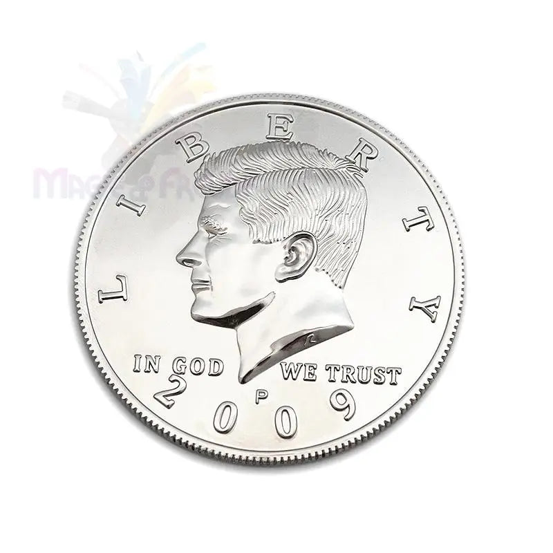 Eine silberne Kennedy-Halbdollar-Münze aus dem Jahr 2009.