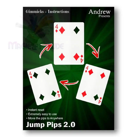 Zaubertrickanleitung und Gimmick für einen Karteneffekt namens ’Jump Pips 2.0’’.