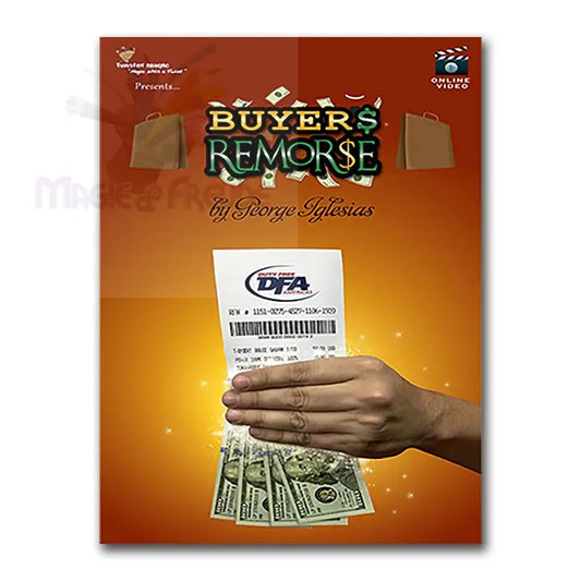 Ein Zaubertrick namens ’Buyer’s Remorse’ von George Iglesias, bei dem eine Hand eine Quittung und Geld hält.