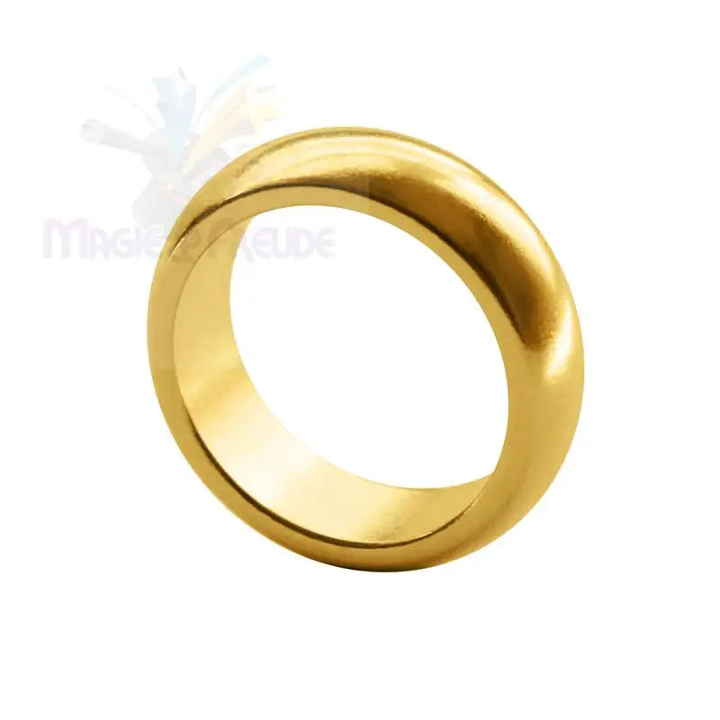 Ein glänzender, massiver Ehering aus Gold mit glatter, polierter Oberfläche.