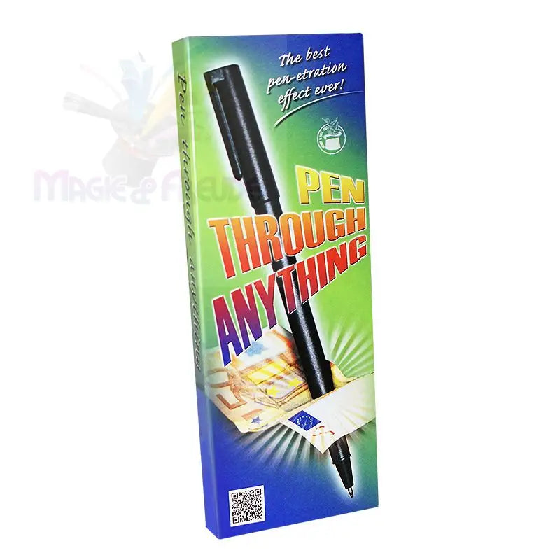 Ein Zaubertrickrequisit mit einem Stift, der so aussieht, als könne er Gegenstände durchdringen.