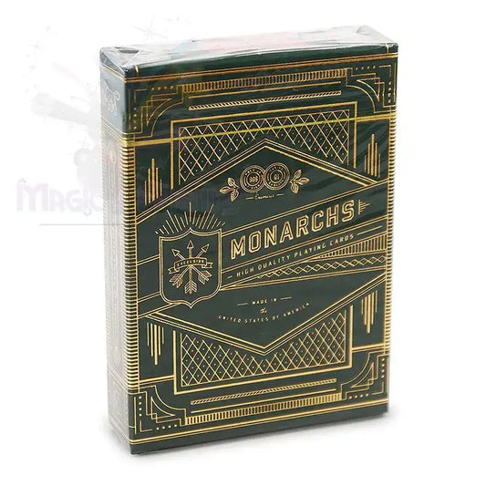 Edles Monarchs Kartenspiel in grüner Schachtel mit goldenen Verzierungen, Zaubertricks Zubehör