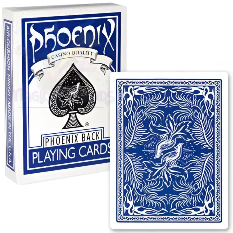 Phoenix Blue Spielkarten mit detailreichem Rückenmuster, geeignet für Zaubertricks